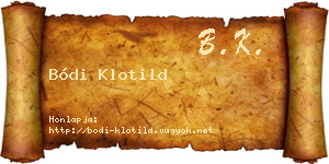 Bódi Klotild névjegykártya